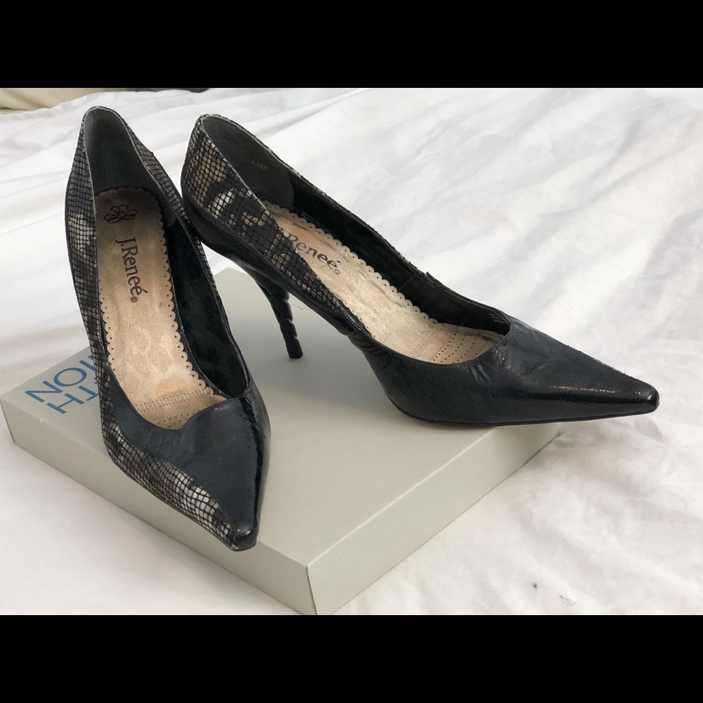 J. Renee faux snakeskin / leather heels 13